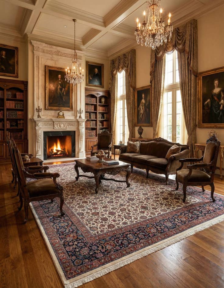 Detail image of  16' 3 x 25' 10  Hand Knotted Mashad Persian Rug