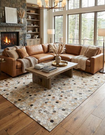 5' 6 x 7' 8 Cowhide Stocks Rug