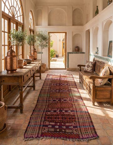 3' 8 x 12' Hand Woven Kilim Fars Wool Runner Rug