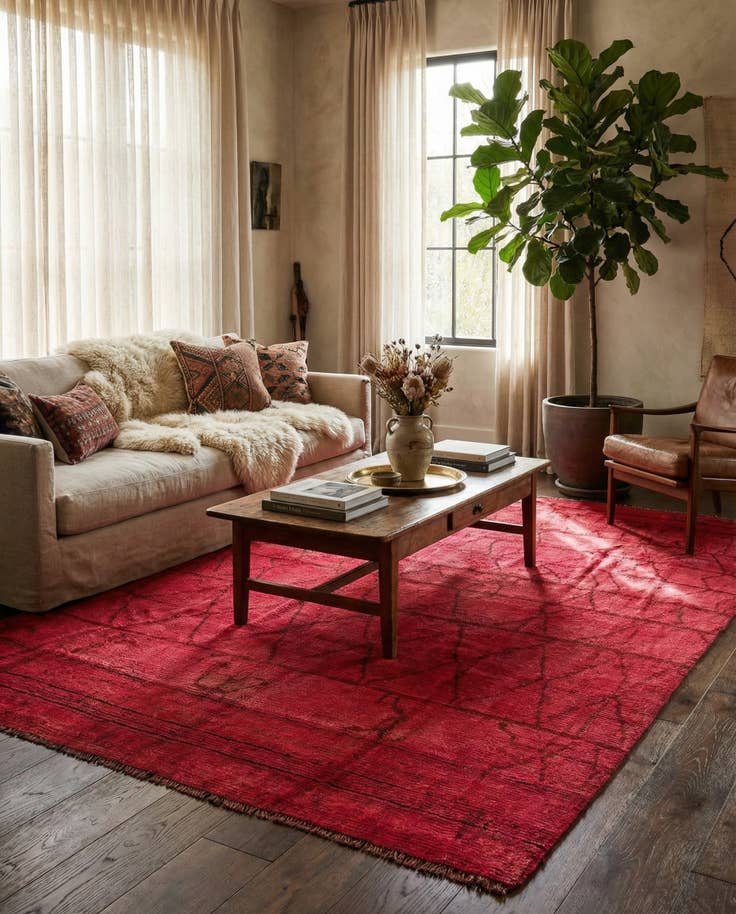 Detail image of 7' 8 x 10' 3 Hand Knotted Moroccan Wool Rug
