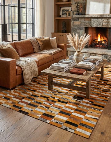 5' x 7' 11 Cowhide - Patchwork Rug