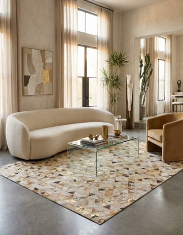 4' 10 x 7' 10 Cowhide Leather Rug
