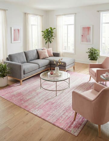 Jill Zarin Pink Uptown Madison Avenue Square Rug