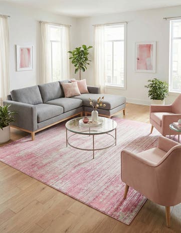 Jill Zarin Pink Uptown Madison Avenue Square Rug