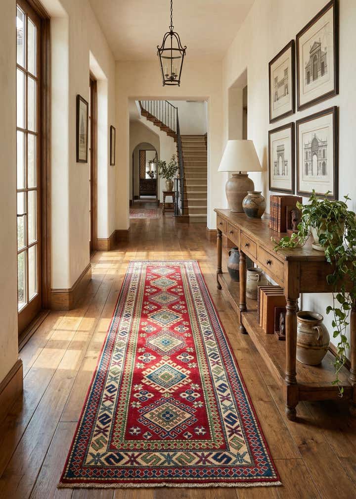 2' 8 x 9' 9 Hand Knotted Kazak Runner Rug