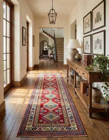 2' 8 x 9' 9 Hand Knotted Kazak Runner Rug