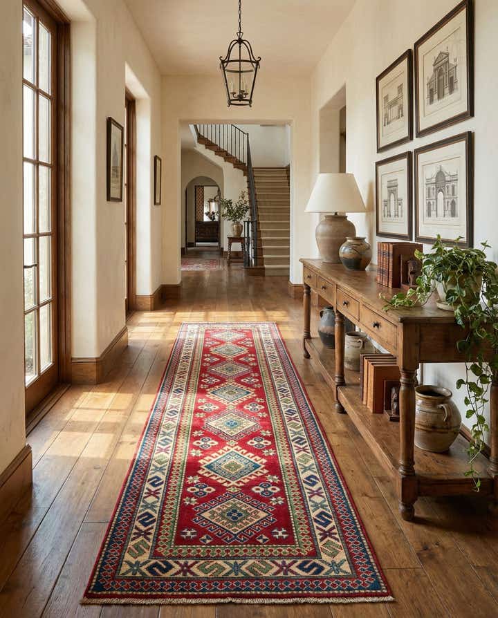 2' 8 x 9' 9 Hand Knotted Kazak Runner Rug