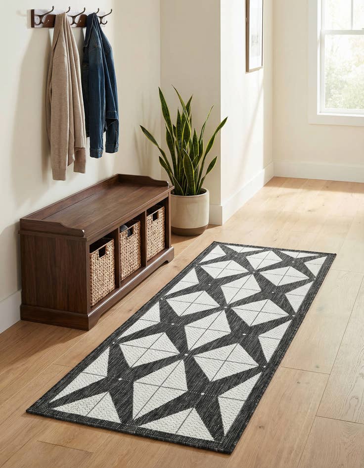 Detail image of 2' x 5' 3  Washable Modern Indoor / Outdoor Runner Rug