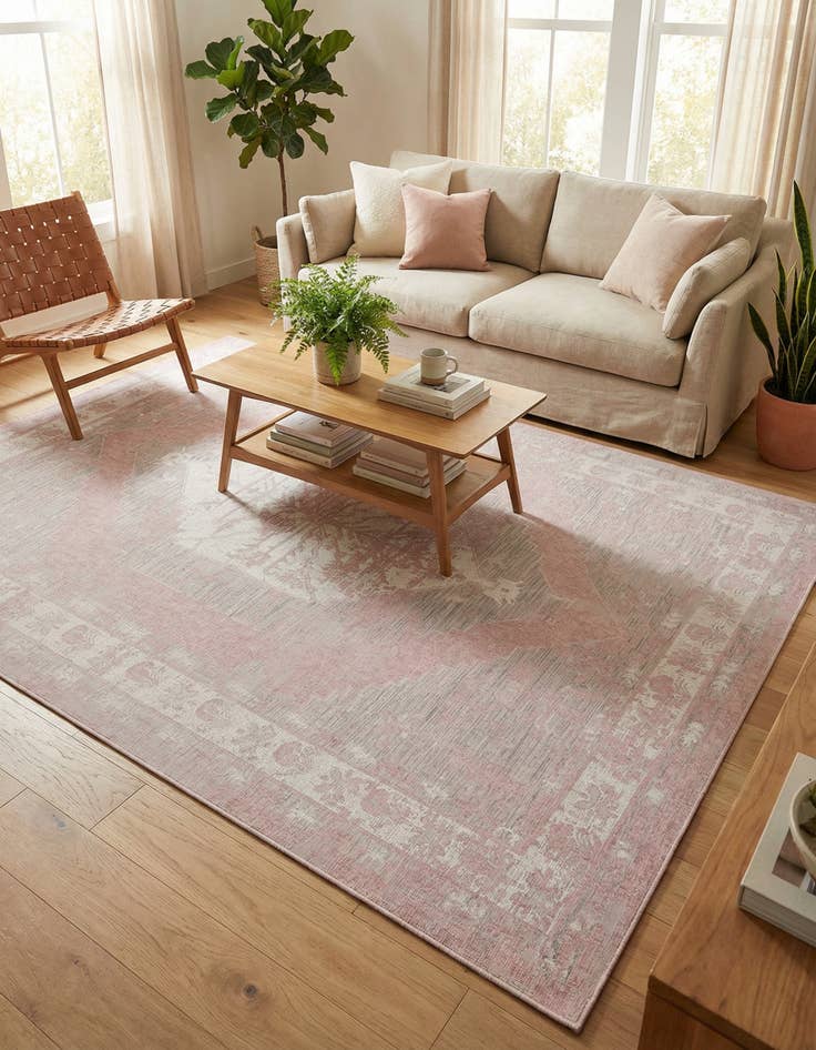 Detail image of  10' x 14'  Washable Traditional Indoor / Outdoor Rug