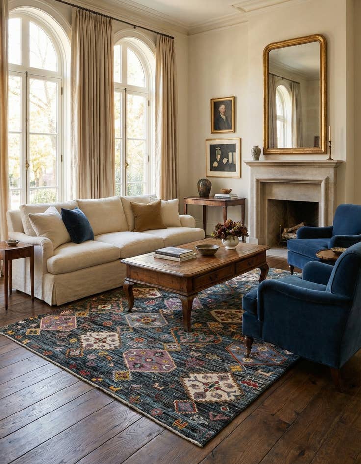 Detail image of 10' 7 x 13' 11 Hand Knotted Oushak Wool Rug