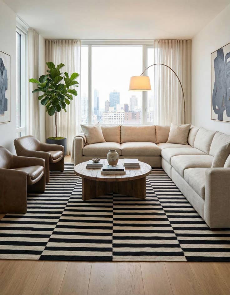 Detail image of  6' 8 x 9' 10  Hand Woven Kilim Modern Wool Rug