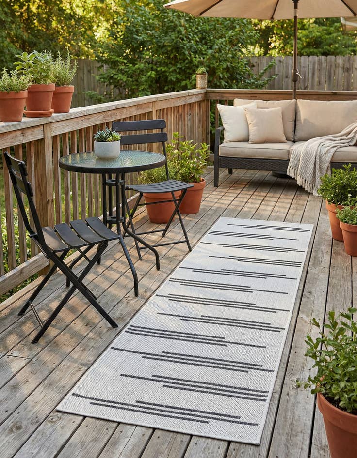 Detail image of 2' x 5' 3  Washable Modern Indoor / Outdoor Runner Rug