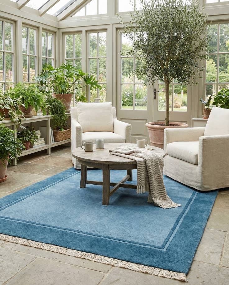 Detail image of 4' 2 x 5' 9 Hand Knotted Nepal Wool Rug