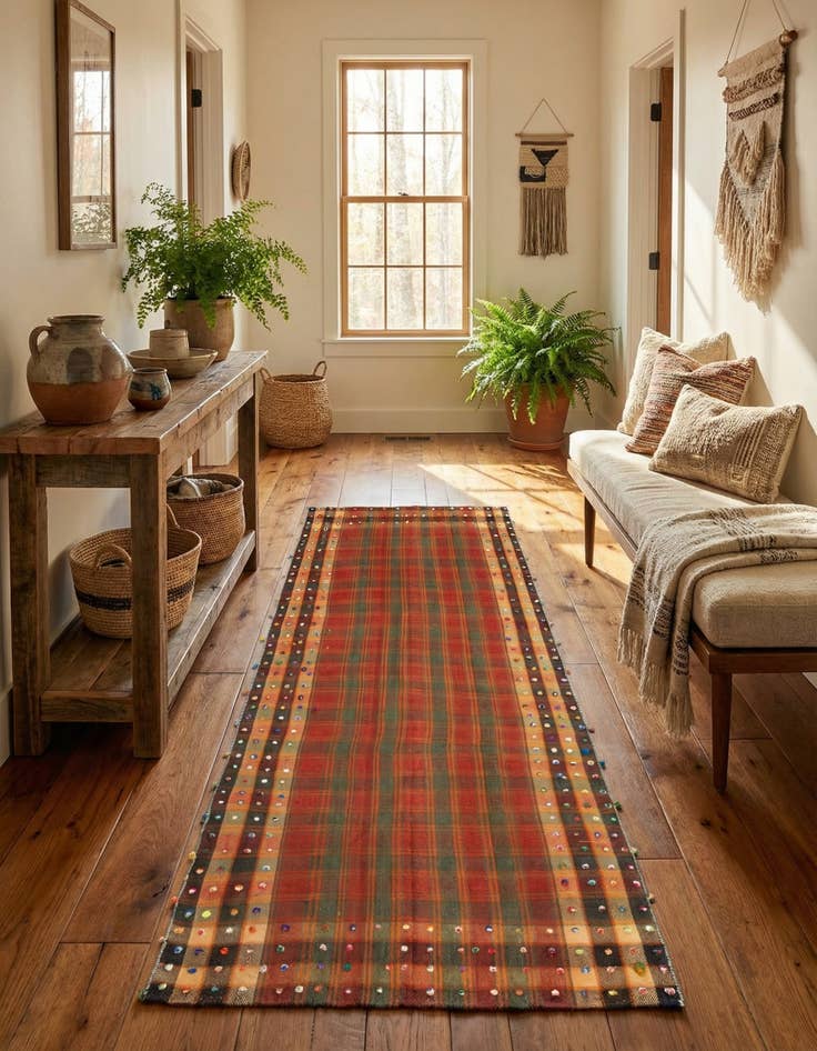 Detail image of 4' 6 x 8' 9 Jajim Wool Runner Rug