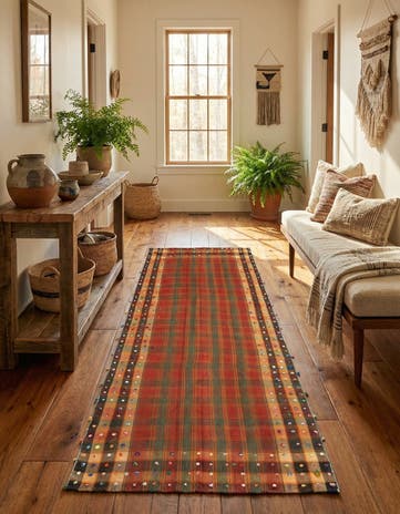 4' 6 x 8' 9 Jajim Wool Runner Rug