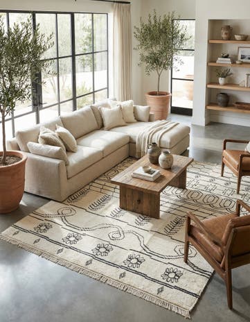 8' x 10' 6 Hand Knotted Moroccan Wool Rug