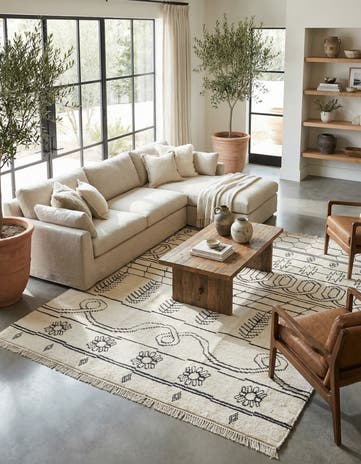8' x 10' 6 Hand Knotted Moroccan Wool Rug