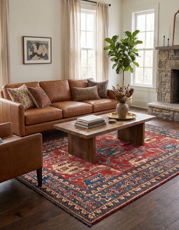 5' 2 x 6' 9 Hand Knotted Kazak Wool Rug