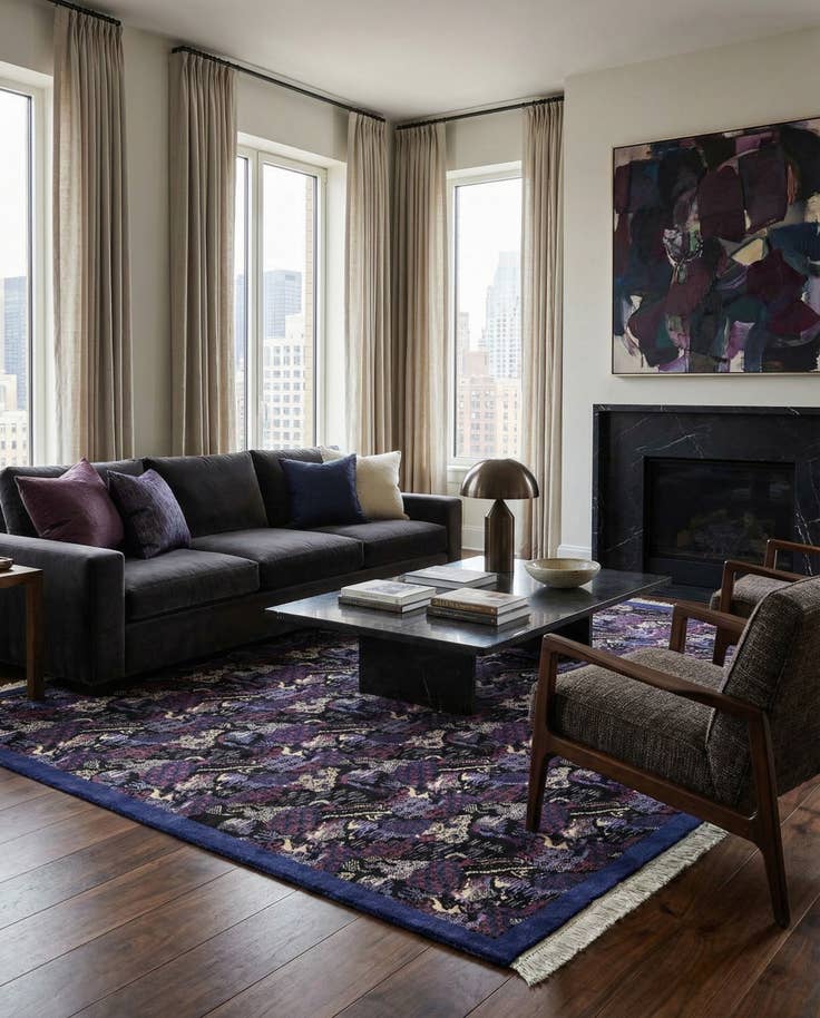 Detail image of 7' 6 x 8' Hand Knotted Tibet Wool Square Rug