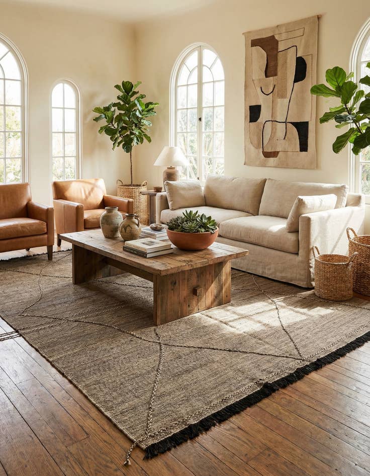 Detail image of 7' 4 x 9' 7  Hand Knotted Moroccan Wool Rug