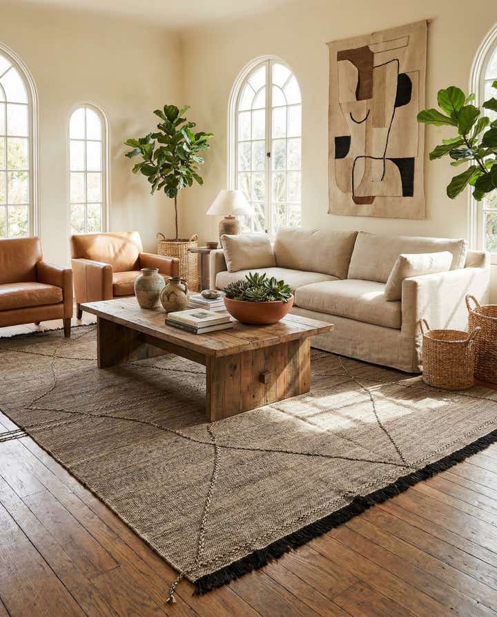 7' 4 x 9' 7 Hand Knotted Moroccan Wool Rug