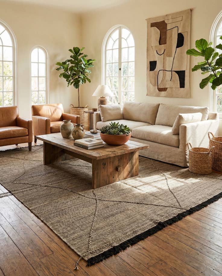 Detail image of 7' 4 x 9' 7 Hand Knotted Moroccan Wool Rug