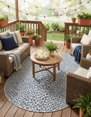5' 3 x 8' Easy-Clean Jill Zarin Cape Town Indoor / Outdoor Oval Rug