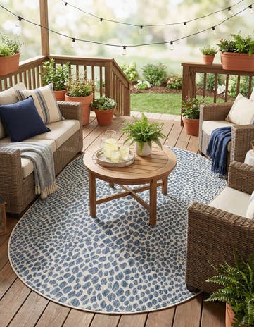 5' 3 x 8' Easy-Clean Jill Zarin Cape Town Indoor / Outdoor Oval Rug