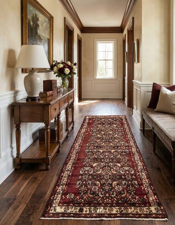 3' 4 x 10' Hand Knotted Hamedan Persian Wool Runner Rug