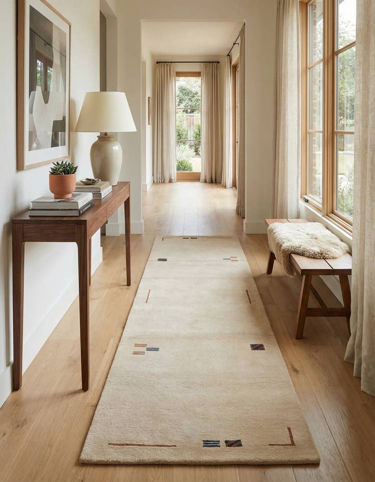 Detail image of  2' 9 x 9' 8  Hand Knotted Tibet Wool Runner Rug