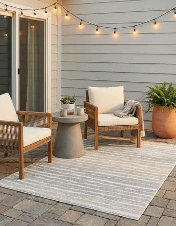 Light Gray Easy-Clean Sabrina Soto Ola Indoor / Outdoor Rug