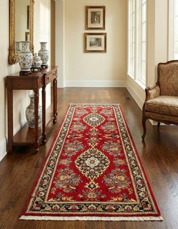 2' 7 x 6' 10 Hand Knotted Qom Persian Runner Rug