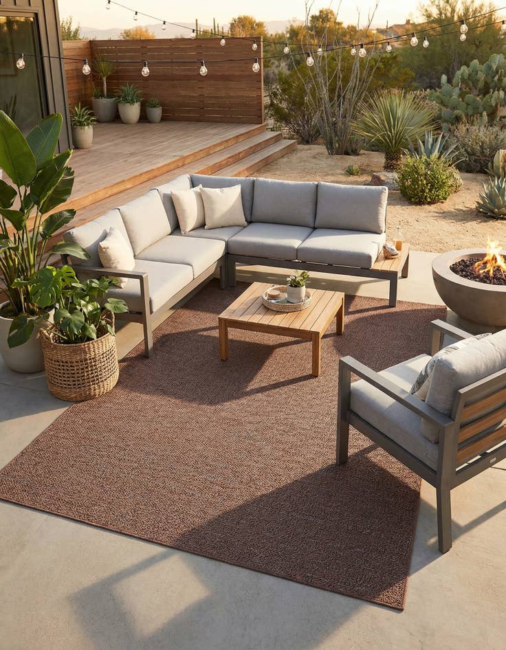 Detail image of  8' x 11' 4  Washable Modern Indoor / Outdoor Rug