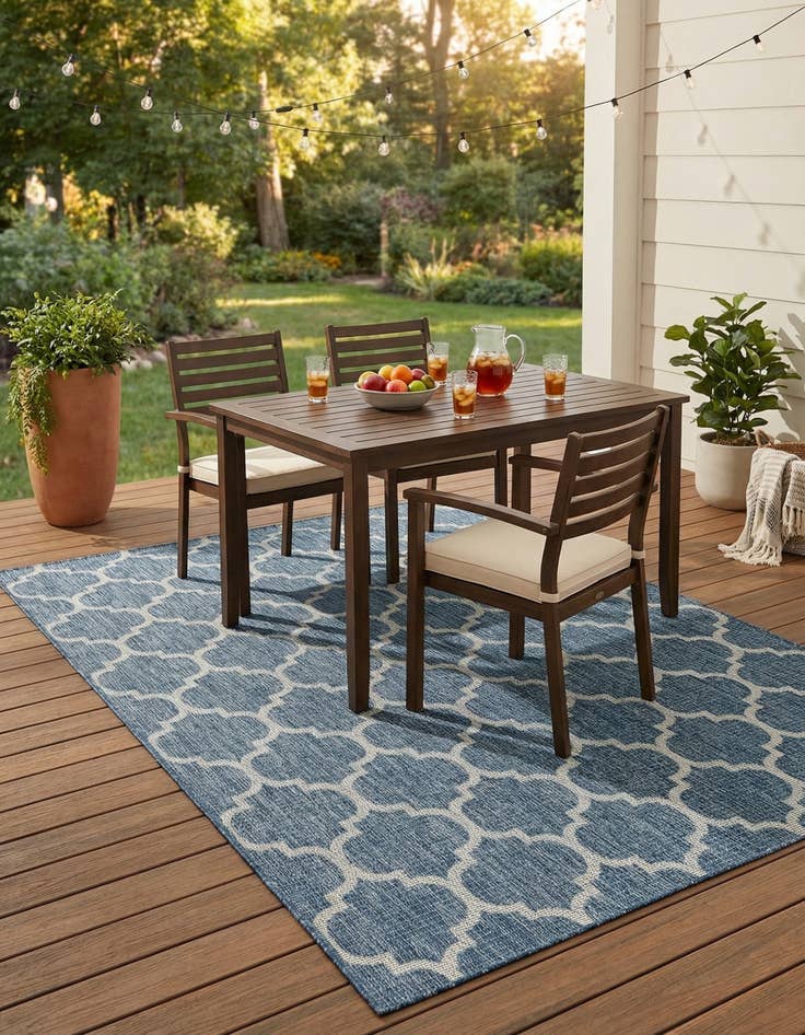 Detail image of 6' x 9'  Washable Trellis Indoor / Outdoor Rug