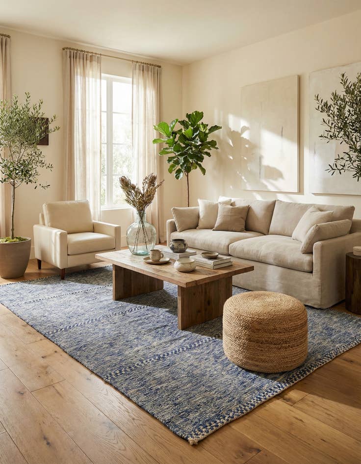 Detail image of 6' 3 x 9' 8  Hand Knotted Moroccan Wool Rug