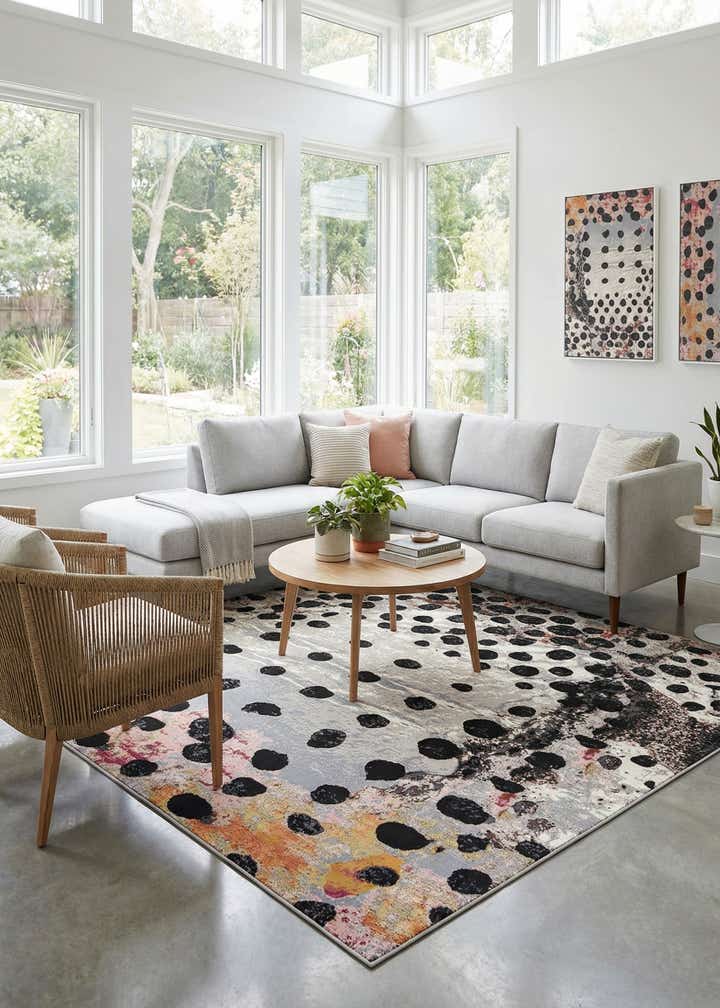 10' x 10' Easy-Clean Modern Indoor / Outdoor Square Rug