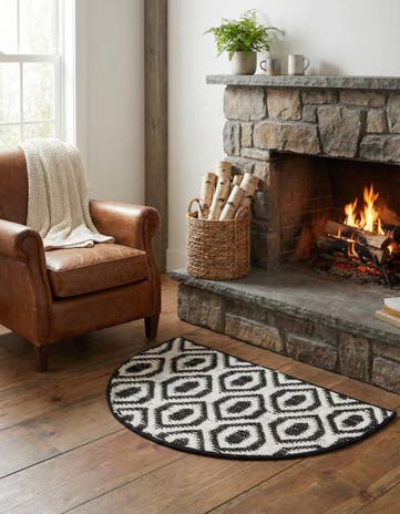 2' 2 x 3' 7 Hand Woven Chindi Jute Hearth Rug