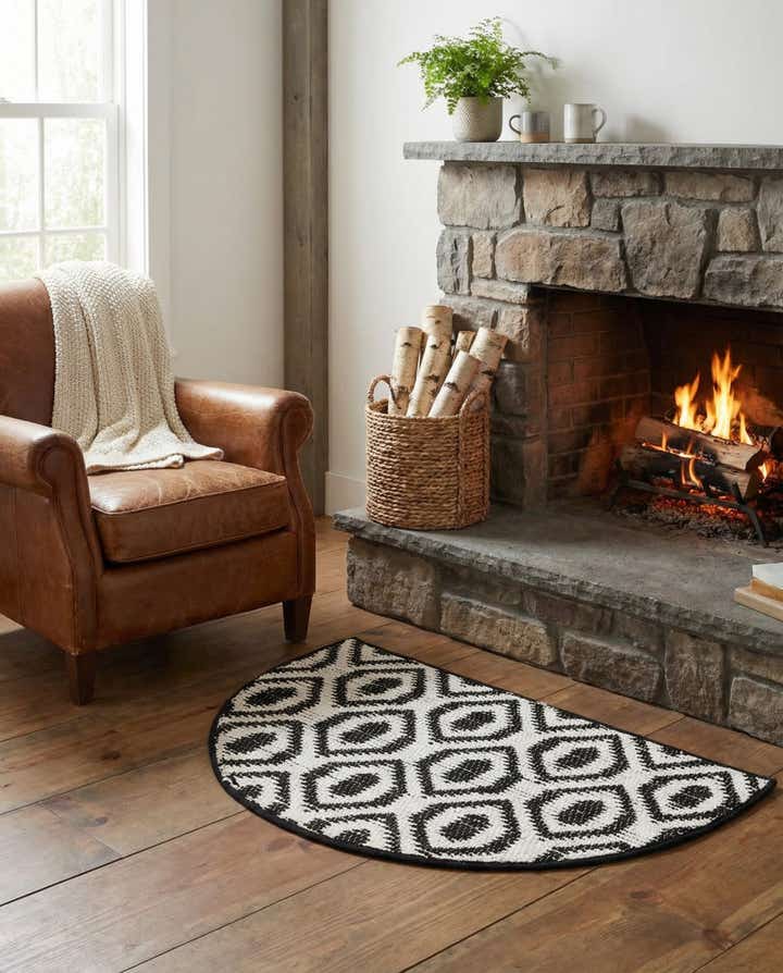 2' 2 x 3' 7 Hand Woven Chindi Jute Hearth Rug