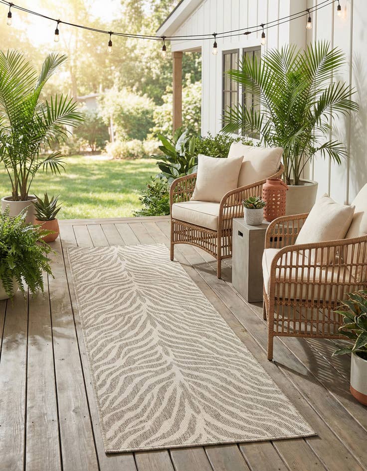 Detail image of 2' x 8'  Washable Safari Indoor / Outdoor Runner Rug