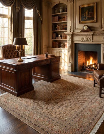 4' 11 x 6' 7 Hand Knotted Tabriz Mahi Persian Wool Rug