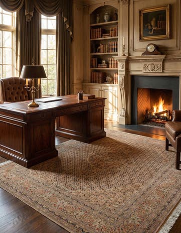 4' 11 x 6' 7 Hand Knotted Tabriz Mahi Persian Wool Rug