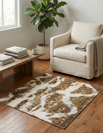 3' 4 x 3' 5 Hand Knotted Ultra Vintage Persian Wool Square Rug