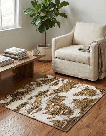 3' 4 x 3' 5 Hand Knotted Ultra Vintage Persian Wool Square Rug