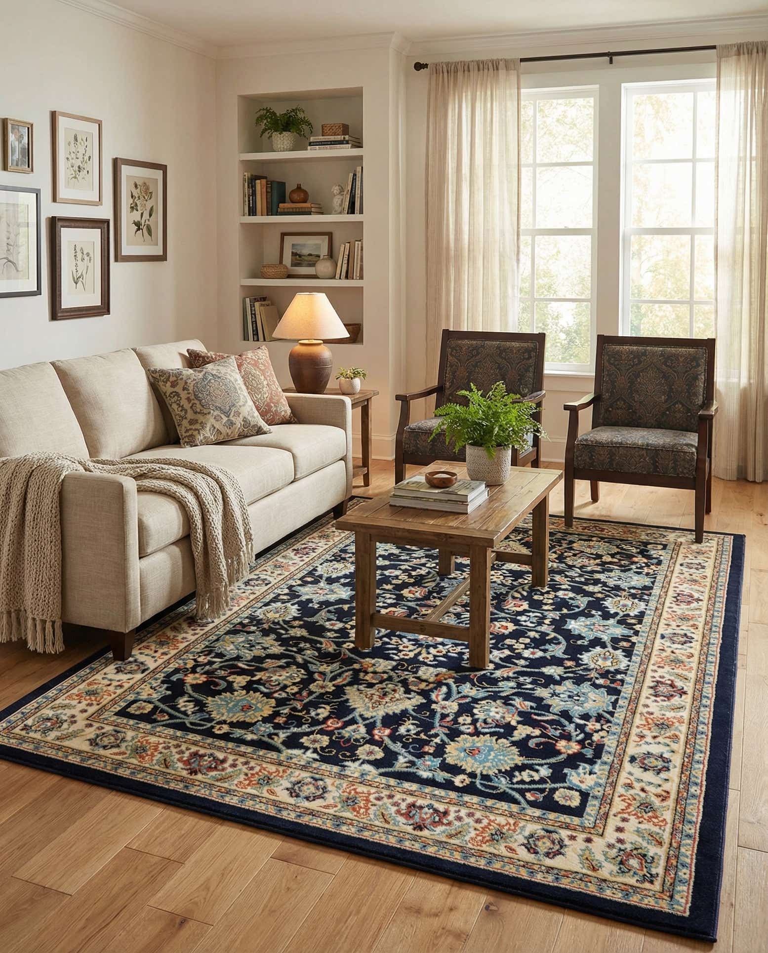 6' x 9' Kashan Design Rug