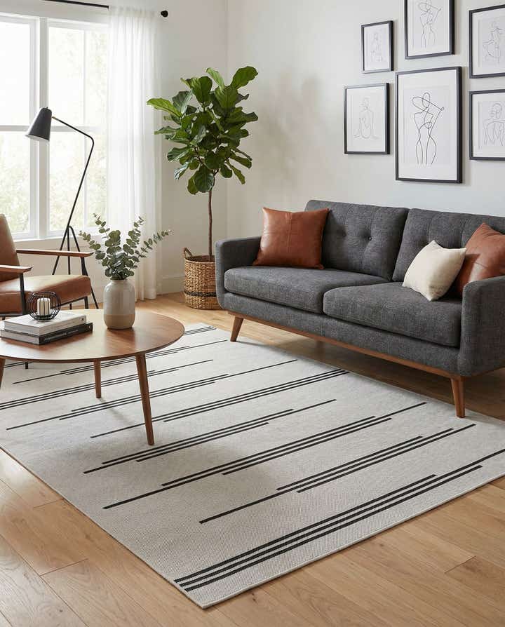 6' x 9' Easy-Clean Modern Indoor / Outdoor Rug