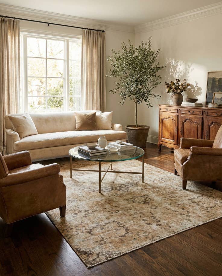 Detail image of 4' 6 x 7' 6 Hand Knotted Ultra Vintage Persian Wool Rug