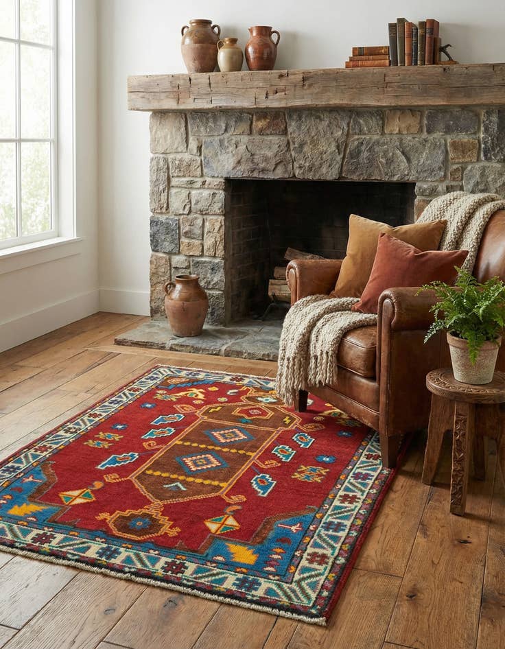 Detail image of 3' 3 x 4' 10  Hand Knotted Balouch Rug