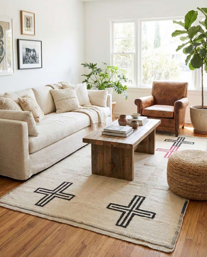 5' 8 x 9' 5 Hand Knotted Moroccan Wool Rug