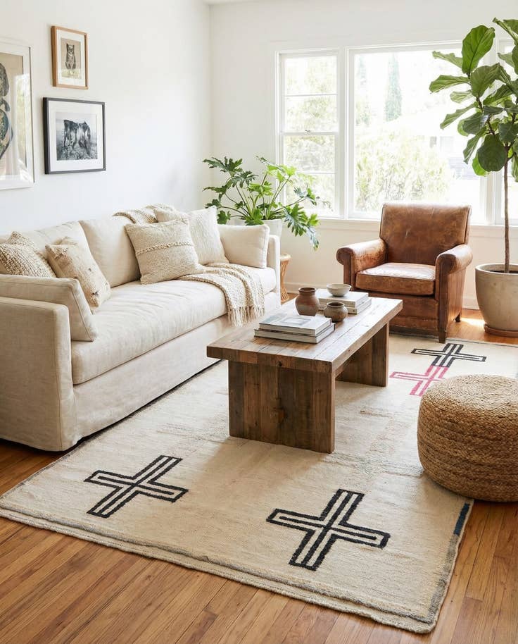Detail image of 5' 8 x 9' 5 Hand Knotted Moroccan Wool Rug
