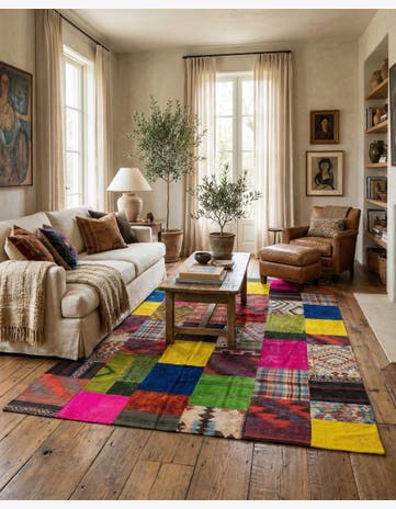 6' 8 x 9' 5 Hand Knotted Ultra Vintage Persian Wool Rug